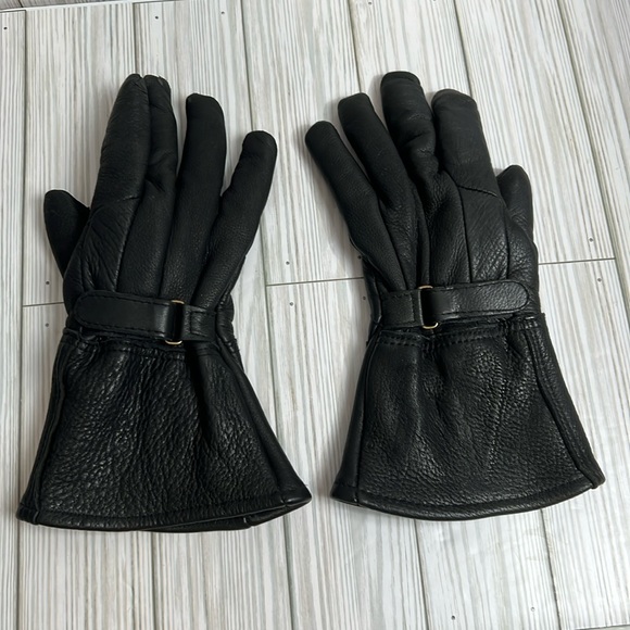 Harley Davidson Women’s Black Leather Gloves Fleece‎ Glove Insert One Size - Picture 1 of 8